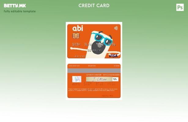 Шаблон за виза картичка во модерен стил на Албанија Американската банка за инвес